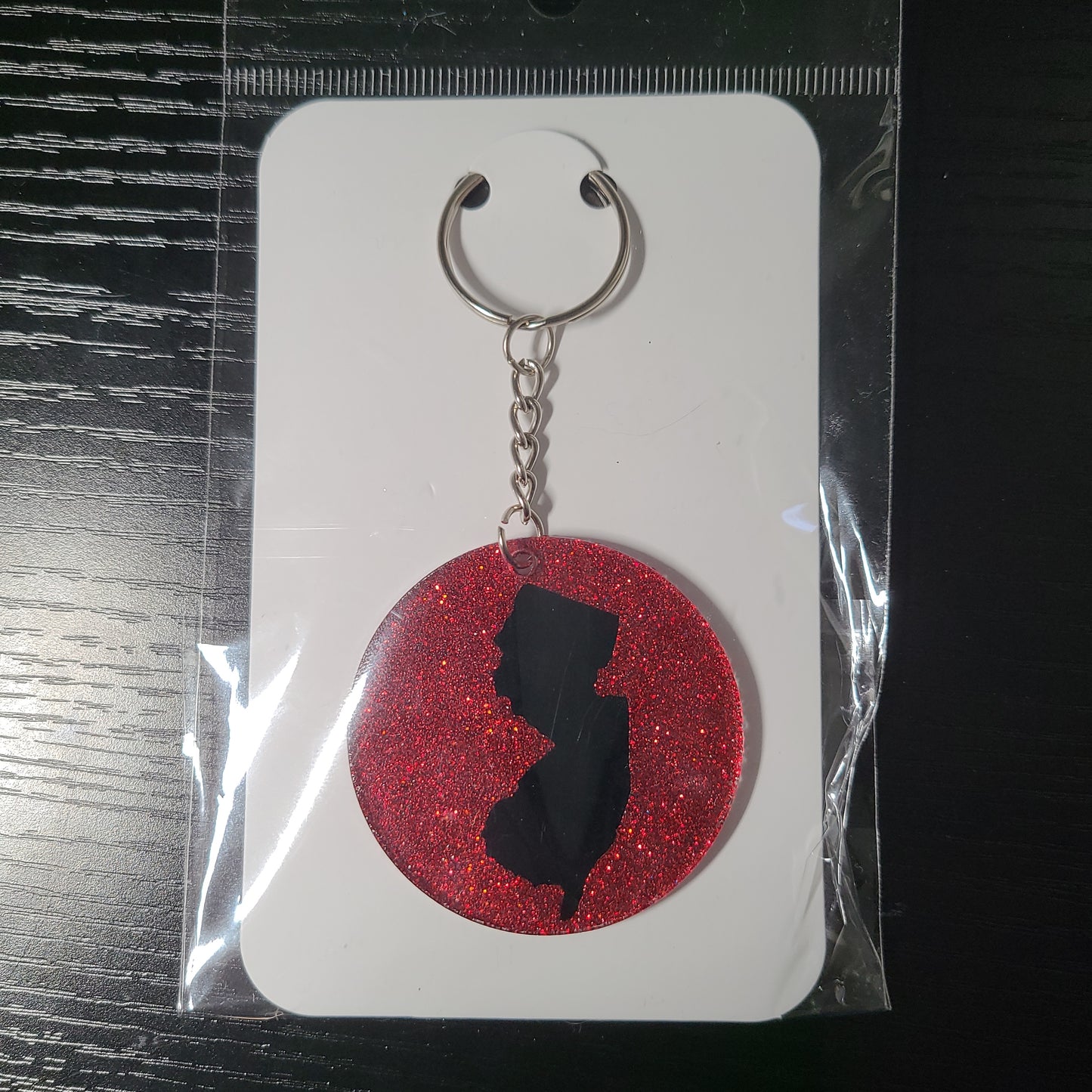 New Jersey Glitter Keychain