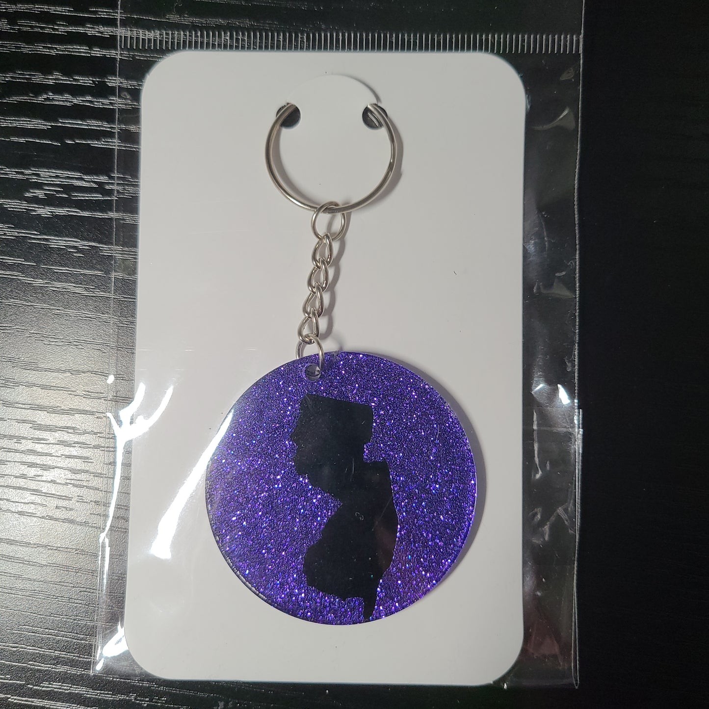 New Jersey Glitter Keychain