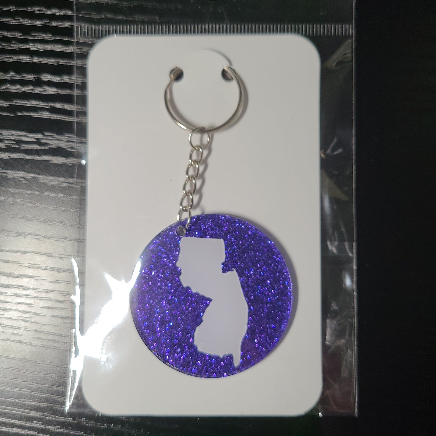 New Jersey Glitter Keychain
