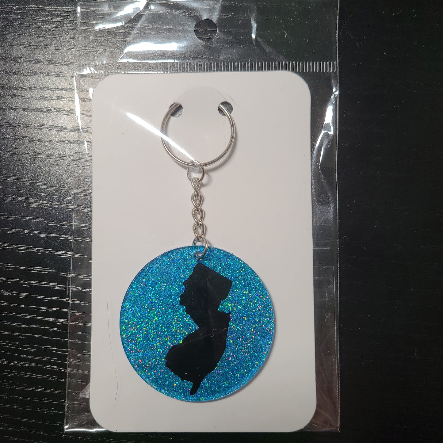 New Jersey Glitter Keychain