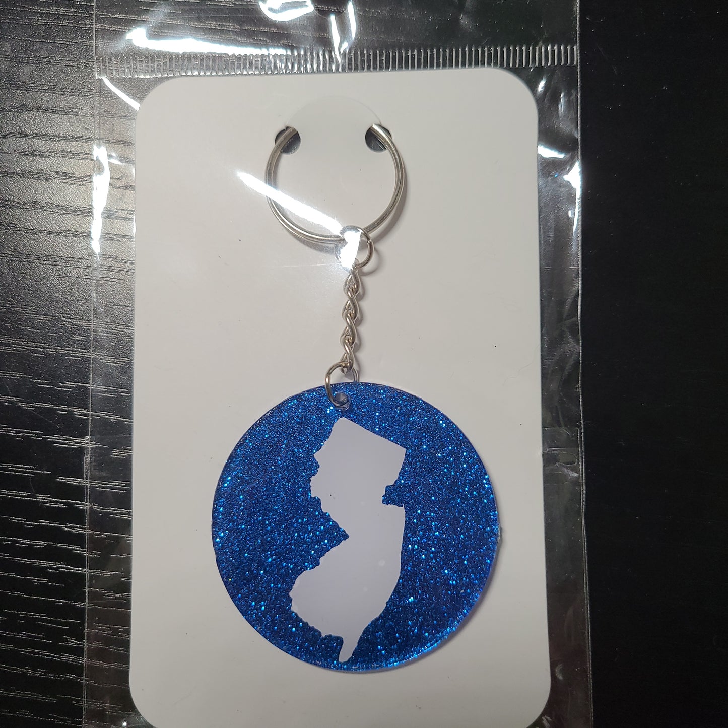 New Jersey Glitter Keychain