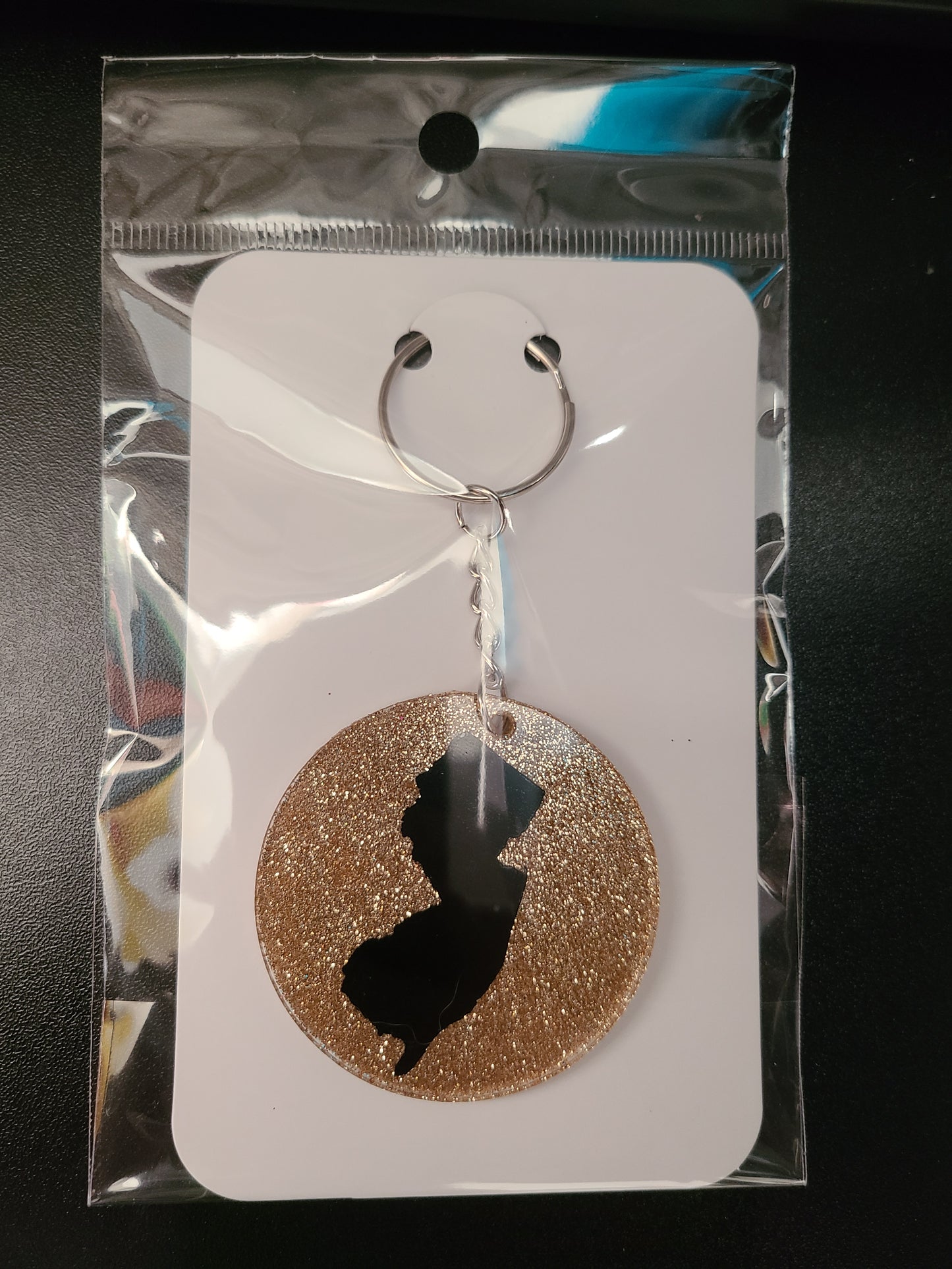 New Jersey Glitter Keychain