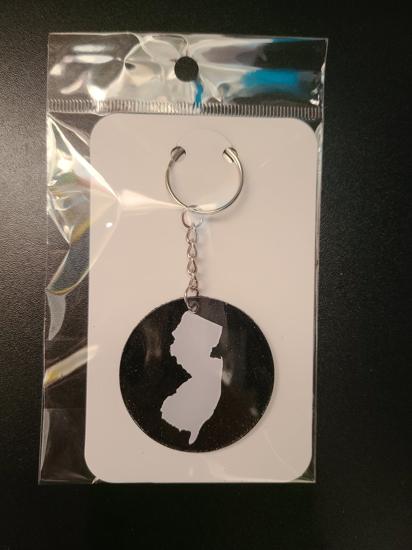New Jersey Glitter Keychain