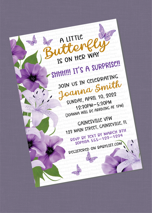 Butterfly Baby Shower Invitation