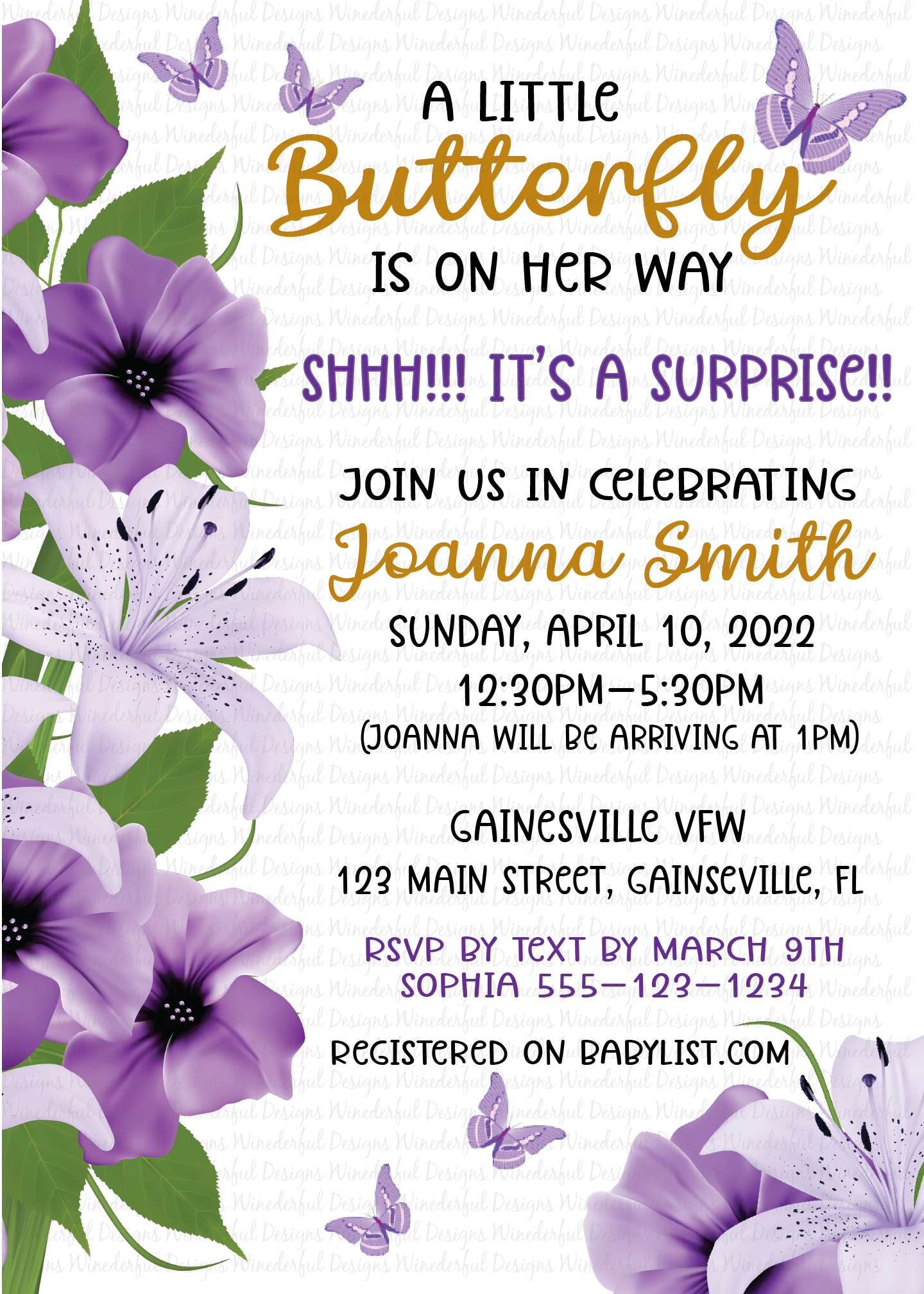 Butterfly Baby Shower Invitation