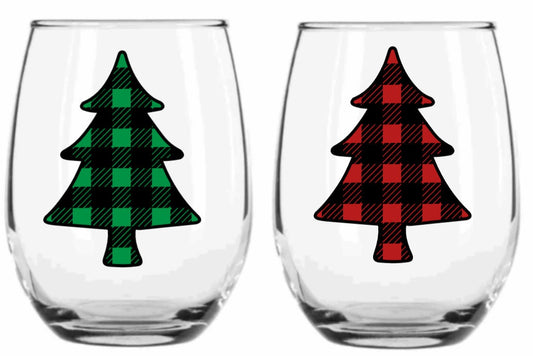 Plaid Christmas Tree - Red & Green