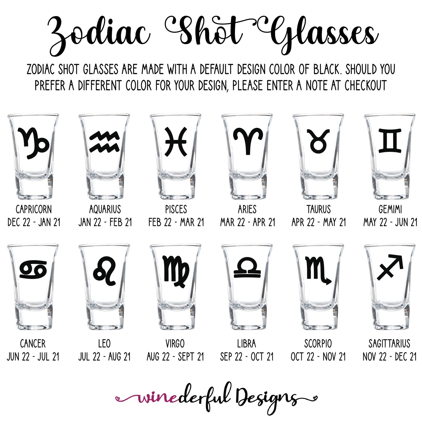 Zodiac Shot Glass