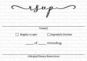 RSVP Wedding Invitation Insert