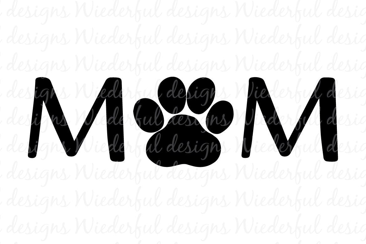 Mom Pawprint - Dog or Cat Mom- T-shirt Designs - Tee Shirt - Hoodie - SVG Digital Cut File PNG - Commercial Use Allowed
