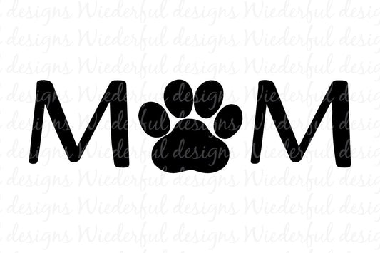 Mom Pawprint - Dog or Cat Mom- T-shirt Designs - Tee Shirt - Hoodie - SVG Digital Cut File PNG - Commercial Use Allowed
