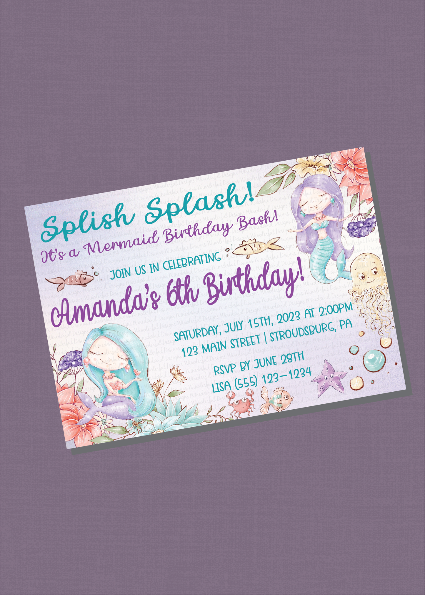 Mermaid Birthday Invitation