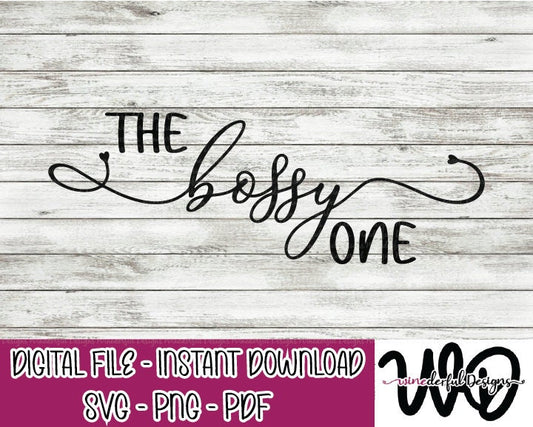 The Bossy One - Bachelorette Girls Weekend T-shirt Designs - Tee Shirt - Hoodie - SVG Digital Cut File PNG - Commercial Use Allowed